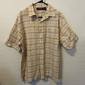 South Pole Signature Series Button Up Shirt Mens Sz XL Yellow/Blue beach coastal